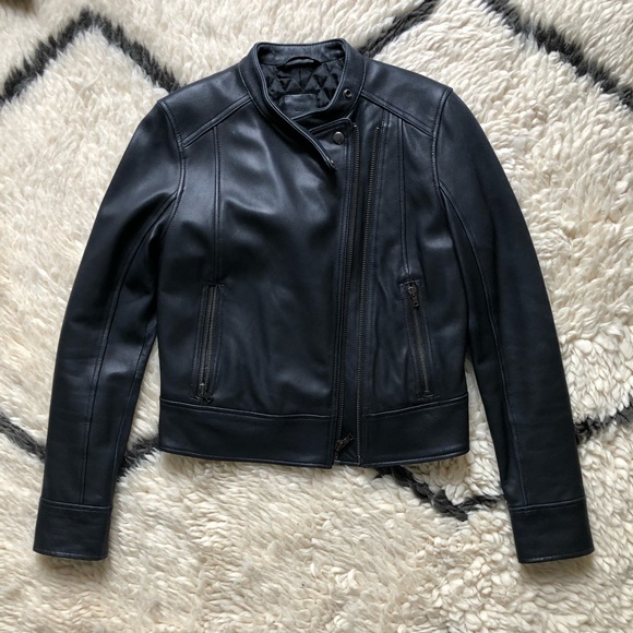 GAP Jackets & Blazers - Gap Navy Leather Jacket